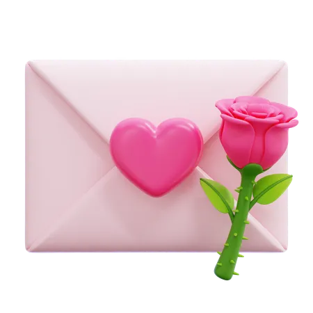 Carta de amor  3D Icon