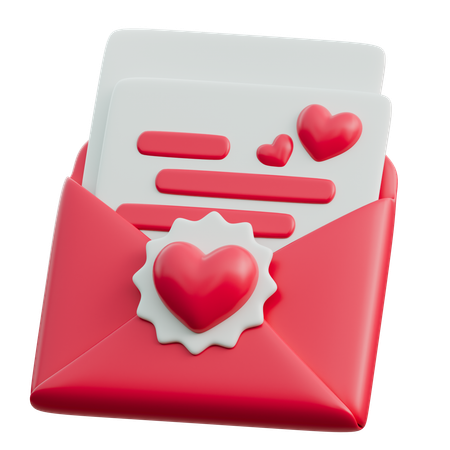 Carta de amor  3D Icon