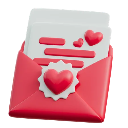 Carta de amor  3D Icon