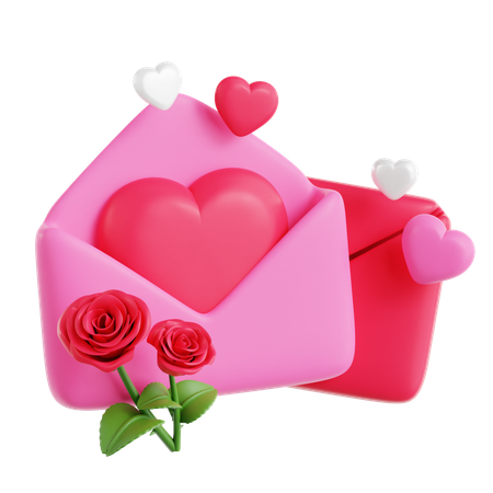 Carta de amor  3D Icon