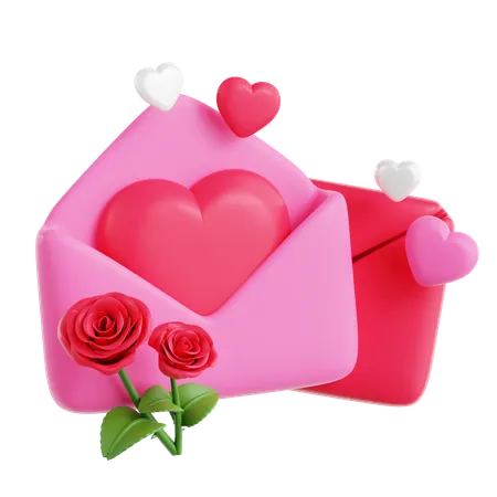 Carta de amor  3D Icon