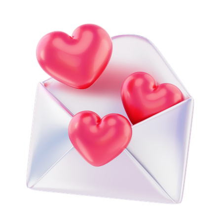 Carta de amor  3D Icon