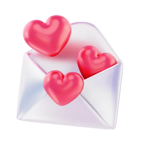 Carta de amor  3D Icon