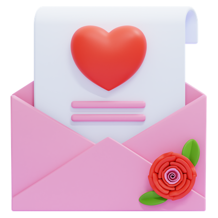 Carta de amor  3D Icon