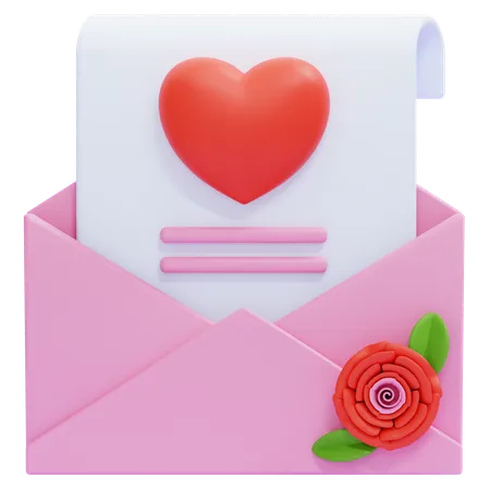 Carta de amor  3D Icon