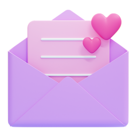 Carta de amor  3D Icon