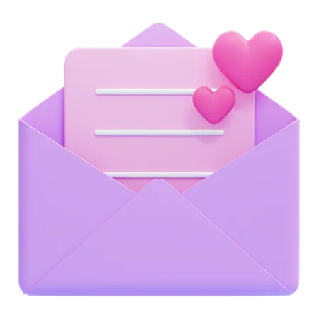 Carta de amor  3D Icon