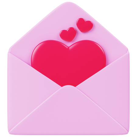 Carta de amor  3D Icon