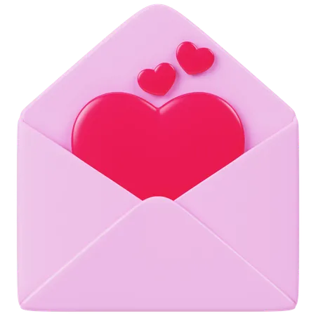 Carta de amor  3D Icon