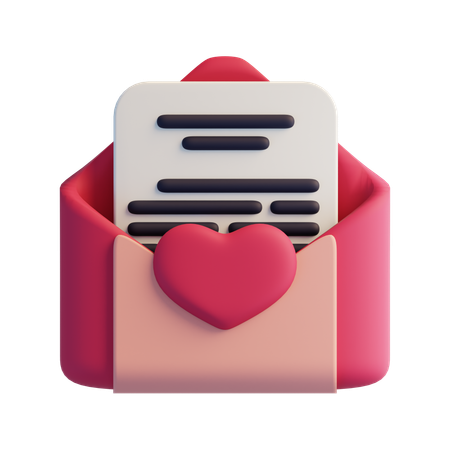 Carta de amor  3D Icon