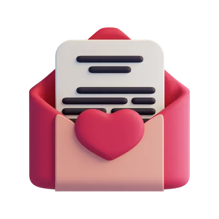 Carta de amor  3D Icon