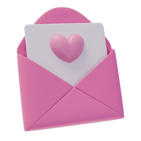 Carta de amor  3D Icon