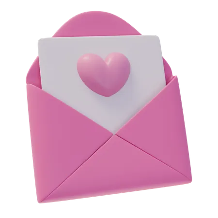 Carta de amor  3D Icon