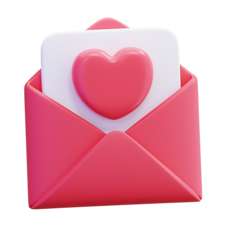 Carta de amor  3D Icon