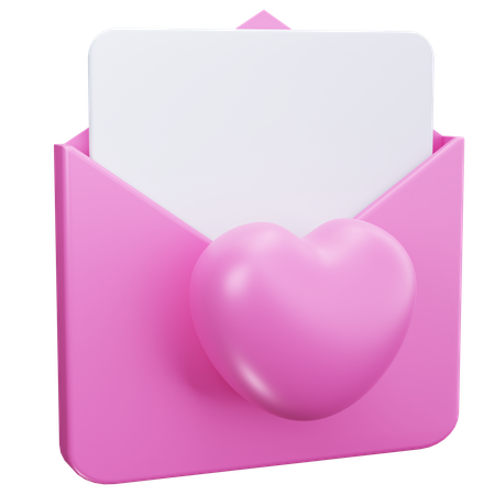 Carta de amor  3D Icon