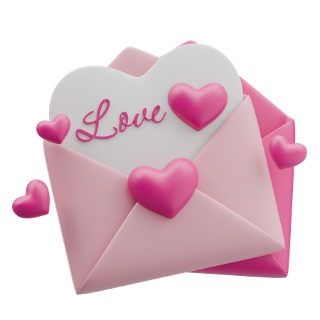 Carta de amor  3D Icon