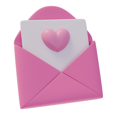 Carta de amor  3D Icon