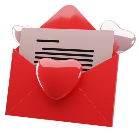 Carta de amor  3D Icon