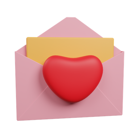 Carta de amor  3D Icon