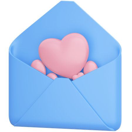 Carta de amor  3D Icon