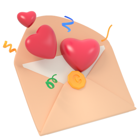 Carta de amor  3D Icon