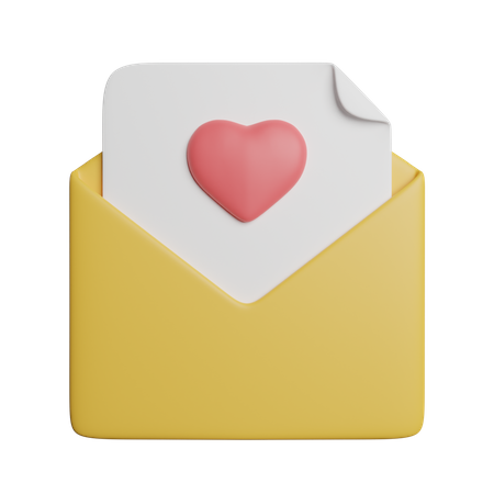 Carta de amor  3D Icon