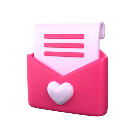 Carta de amor  3D Icon