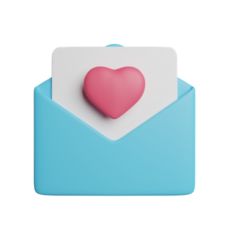 Carta de amor  3D Icon