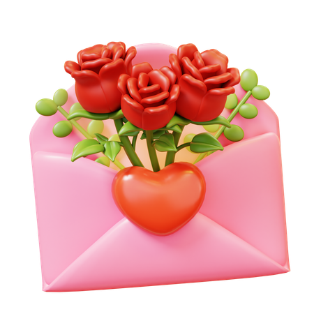 Carta de amor  3D Icon