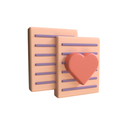 Carta de amor  3D Illustration