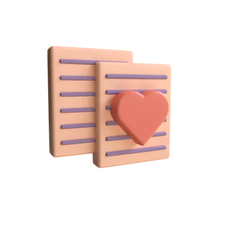 Carta de amor  3D Illustration