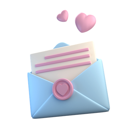 Carta de amor  3D Illustration
