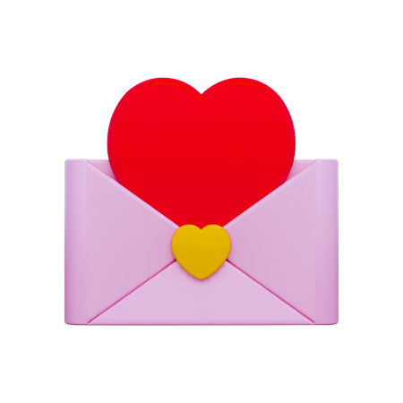 Carta de amor  3D Icon