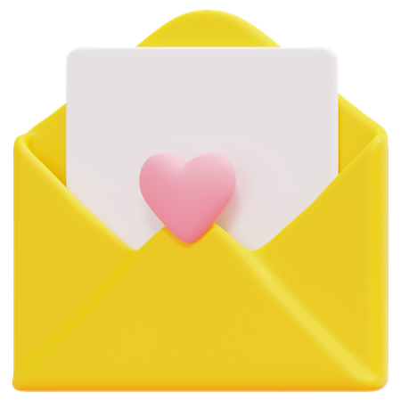 Carta de amor  3D Icon