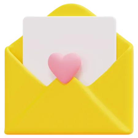 Carta de amor  3D Icon