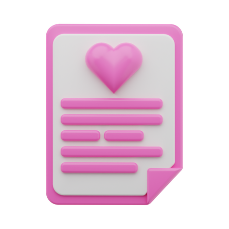 Carta de amor  3D Icon