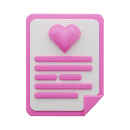 Carta de amor  3D Icon