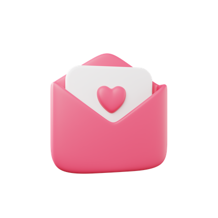 Carta de amor  3D Icon