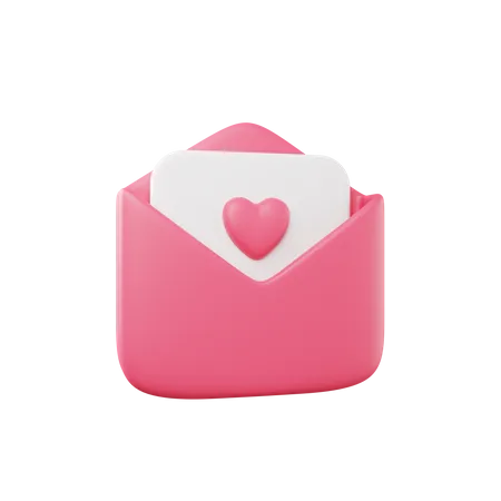 Carta de amor  3D Icon