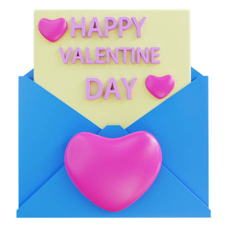 Carta de amor  3D Icon