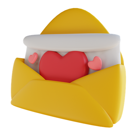 Carta de amor  3D Icon