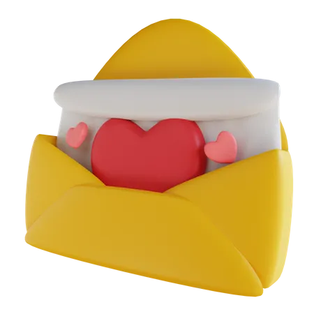 Carta de amor  3D Icon