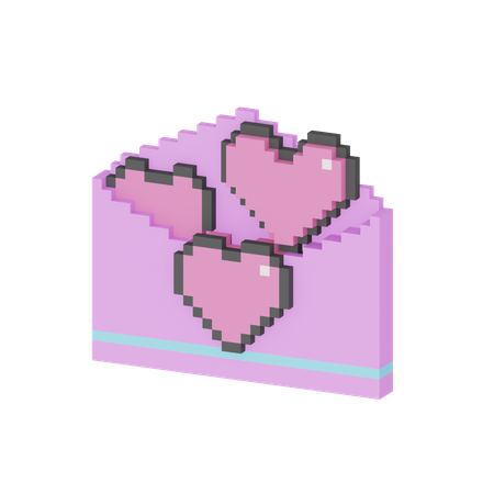 Carta de amor  3D Icon