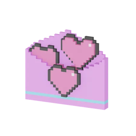 Carta de amor  3D Icon