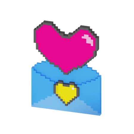 Carta de amor  3D Icon