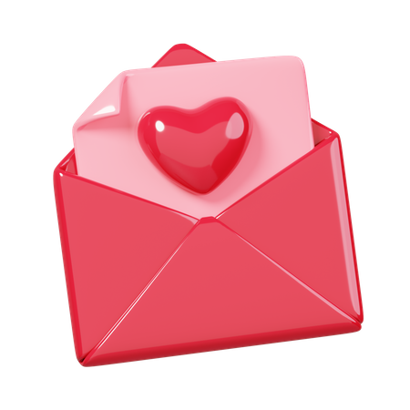 Carta de amor  3D Icon