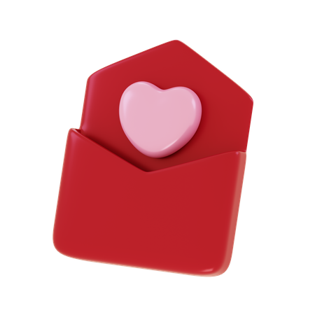 Carta de amor  3D Icon