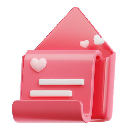 Carta de amor  3D Icon