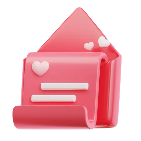 Carta de amor  3D Icon