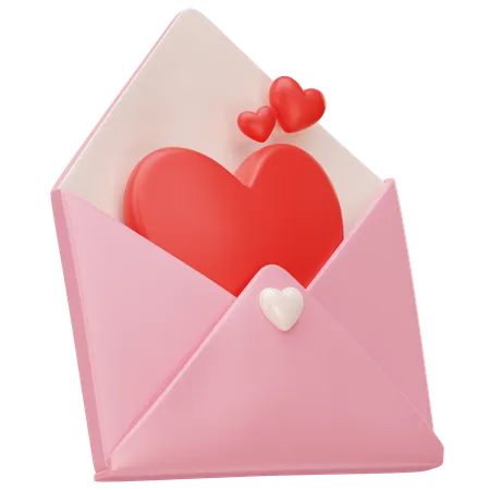 Carta de amor  3D Icon